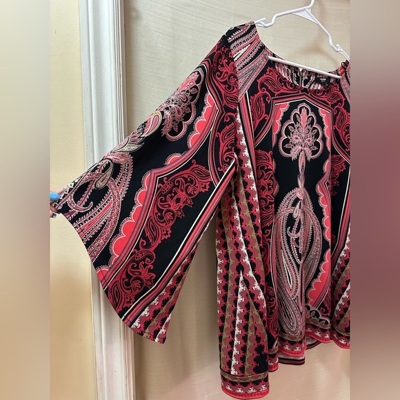 Alfani Woman 1X Red & Black Baroque Print Tunic Dress/Top - Picture 2 of 5